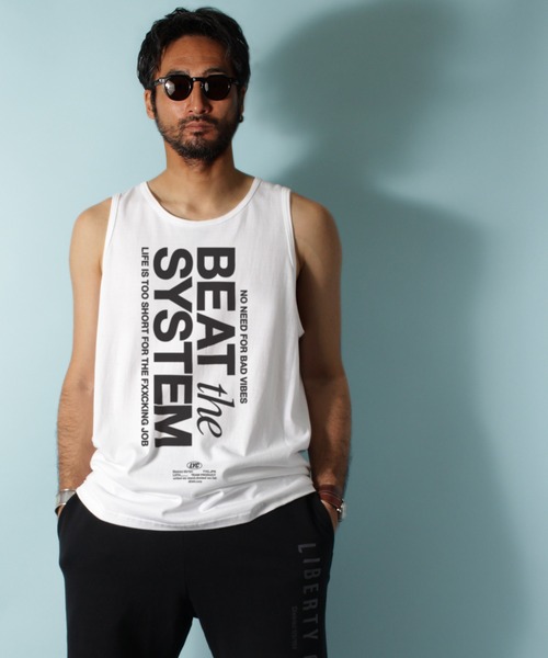 LIBERTY CITY（リバティシティ）の「【LIBERTY CITY/リバティーシティ】 [BEAT THE SYSTEM] ルーズ・タンクトップ（タンクトップ・メンズ・ホワイト/ブラック・2/3）」の22枚目の写真