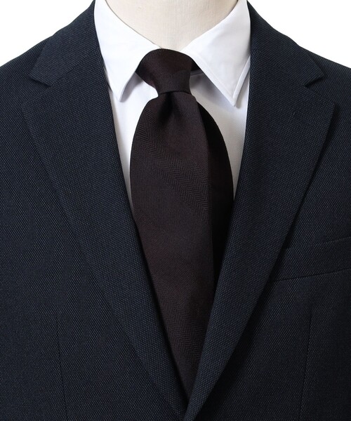 B:MING by BEAMS（ビーミングバイビームス）の「ウールシルク ソリッド ネクタイ 24AW（ネクタイ・メンズ・ライトグレー/グレー/チャコールグレー/ライトブラウン/ダークブラウン/ブルー系その他4/インディゴブルー/ネイビー・ONE SIZE）」の4枚目の写真