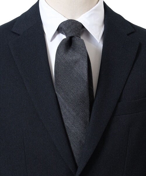 B:MING by BEAMS（ビーミングバイビームス）の「ウールシルク ソリッド ネクタイ 24AW（ネクタイ・メンズ・ライトグレー/グレー/チャコールグレー/ライトブラウン/ダークブラウン/ブルー系その他4/インディゴブルー/ネイビー・ONE SIZE）」の3枚目の写真