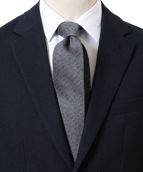 B:MING by BEAMS（ビーミングバイビームス）の「ウールシルク ソリッド ネクタイ 24AW（ネクタイ・メンズ・ライトグレー/グレー/チャコールグレー/ライトブラウン/ダークブラウン/ブルー系その他4/インディゴブルー/ネイビー・ONE SIZE）」の2枚目の写真