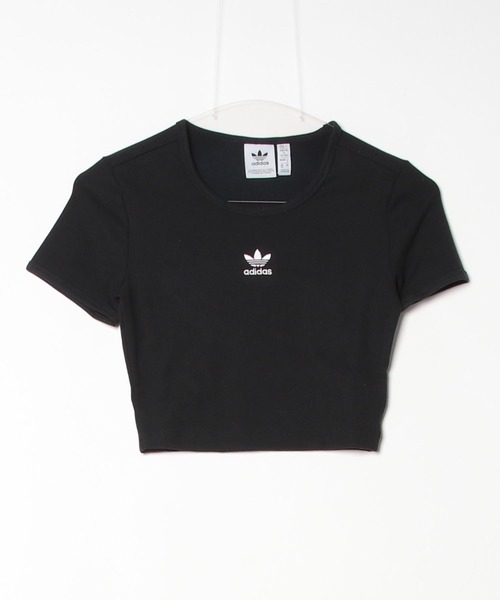 Tシャツ・カットソー [ADIDAS] Essential Lip Crop T-shirt adidas tシャツ エッセンシャルズ クロップ半袖Tシャツ