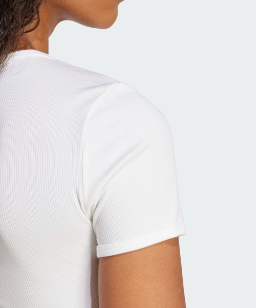 アディダスオリジナルス エッセンシャルズ リブ Tシャツ 白 黒 adidas tシャツ エッセンシャルズ リブ Tシャツ / アディダス