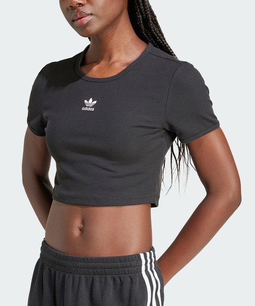 adidas（アディダス）の「エッセンシャルズ リブ Tシャツ / アディダスオリジナルス adidas Originals（Tシャツ/カットソー・レディース・ブラック/ホワイト/ブラウン/ホワイト系その他・X-SMALL/X-LARGE/SMALL/MEDIUM/LARGE/XX-LARGE）」の19枚目の写真