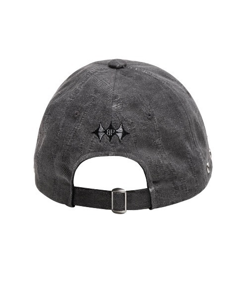 レースアップ グレー ベースボールキャップ BLACK・PURPLE BLACKPURPLE（ブラックパープル）の「韓国ブランド BLACK PURPLE