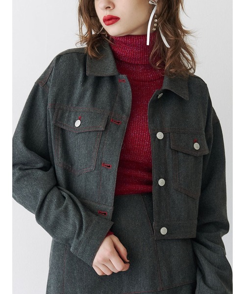 jouetie（ジュエティ）の「ベーシックカラータートルニット/赤ニット（ニット/セーター・レディース・ブラック/ネイビー/パープル/ピンク/レッド/ブルー/アイボリー/その他1・MEDIUM）」の7枚目の写真