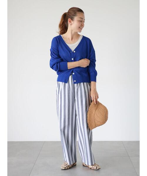 Lugnoncure（ルノンキュール）の「【接触冷感】シアーVネックカーディガン（カーディガン/ボレロ・レディース・オフホワイト/ブルー/オレンジ/ブラック・F）」の8枚目の写真