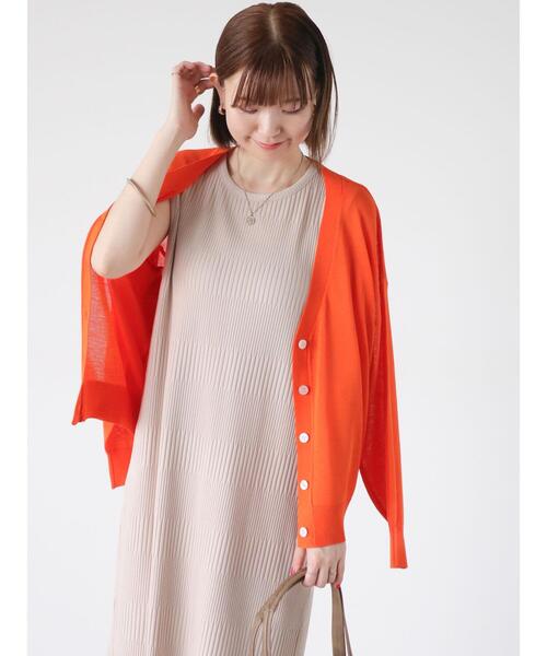 Lugnoncure（ルノンキュール）の「【接触冷感】シアーVネックカーディガン（カーディガン/ボレロ・レディース・オフホワイト/ブルー/オレンジ/ブラック・F）」の19枚目の写真