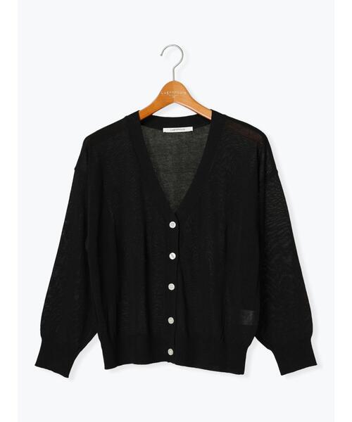 Lugnoncure（ルノンキュール）の「【接触冷感】シアーVネックカーディガン（カーディガン/ボレロ・レディース・オフホワイト/ブルー/オレンジ/ブラック・F）」の13枚目の写真