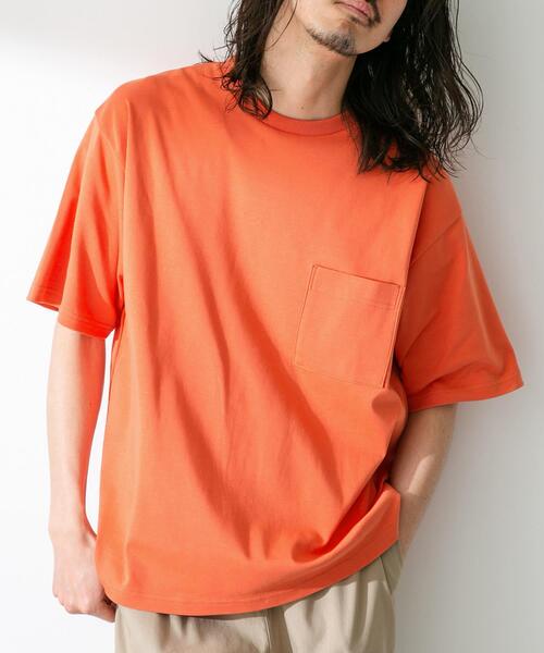 URBAN RESEARCH Sonny Label(アーバンリサーチサニーレーベル)の「コンパクトスムースショートスリーブTシャツ(Tシャツ/カットソー・メンズ・チャコールグレー/ブルー/オレンジ/ホワイト・MEDIUM/LARGE)」の1枚目の写真