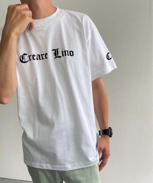 CREARE -LINO-（クレアーレリノ）の「『CREARE-LINO-』フロッキープリント半袖Tシャツ/ロゴT/カットソー＜ユニセックス商品＞（Tシャツ/カットソー・メンズ・ホワイト系その他/ブラック/ホワイト・FREE）」の3枚目の写真
