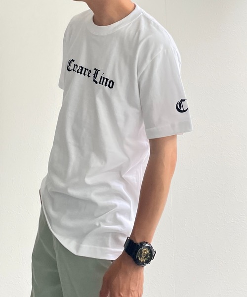 CREARE -LINO-（クレアーレリノ）の「『CREARE-LINO-』フロッキープリント半袖Tシャツ/ロゴT/カットソー＜ユニセックス商品＞（Tシャツ/カットソー・メンズ・ホワイト系その他/ブラック/ホワイト・FREE）」の4枚目の写真