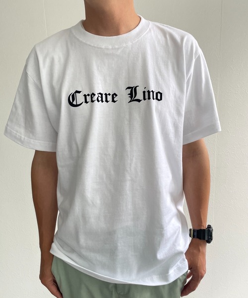 CREARE -LINO-（クレアーレリノ）の「『CREARE-LINO-』フロッキープリント半袖Tシャツ/ロゴT/カットソー＜ユニセックス商品＞（Tシャツ/カットソー・メンズ・ホワイト系その他/ブラック/ホワイト・FREE）」の8枚目の写真