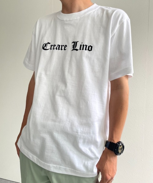 CREARE -LINO-（クレアーレリノ）の「『CREARE-LINO-』フロッキープリント半袖Tシャツ/ロゴT/カットソー＜ユニセックス商品＞（Tシャツ/カットソー・メンズ・ホワイト系その他/ブラック/ホワイト・FREE）」の12枚目の写真