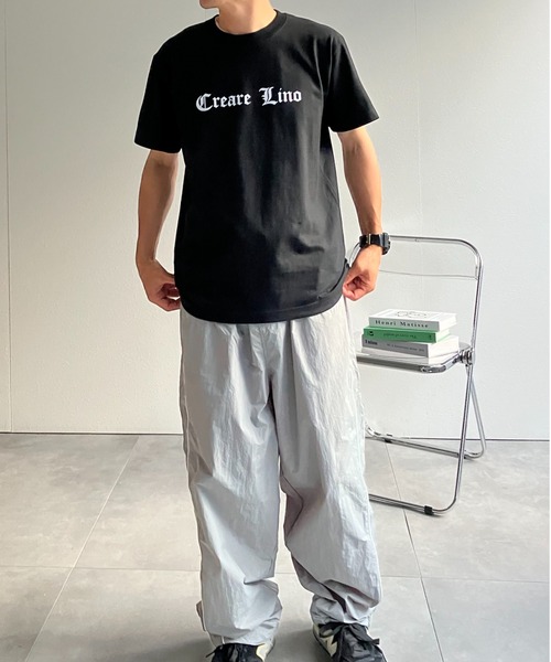 CREARE -LINO-（クレアーレリノ）の「『CREARE-LINO-』フロッキープリント半袖Tシャツ/ロゴT/カットソー＜ユニセックス商品＞（Tシャツ/カットソー・メンズ・ホワイト系その他/ブラック/ホワイト・FREE）」の13枚目の写真