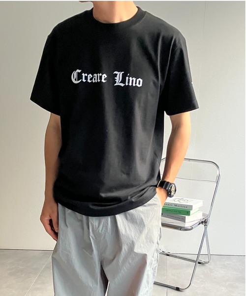 CREARE -LINO-（クレアーレリノ）の「『CREARE-LINO-』フロッキープリント半袖Tシャツ/ロゴT/カットソー＜ユニセックス商品＞（Tシャツ/カットソー・メンズ・ホワイト系その他/ブラック/ホワイト・FREE）」の15枚目の写真