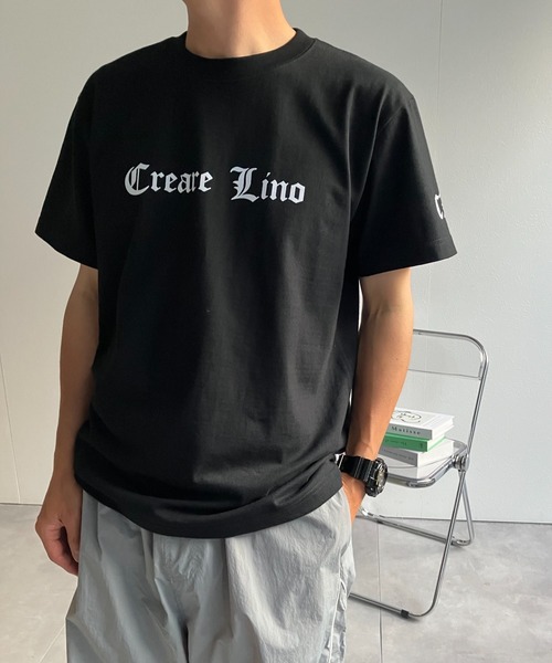 CREARE -LINO-（クレアーレリノ）の「『CREARE-LINO-』フロッキープリント半袖Tシャツ/ロゴT/カットソー＜ユニセックス商品＞（Tシャツ/カットソー・メンズ・ホワイト系その他/ブラック/ホワイト・FREE）」の16枚目の写真