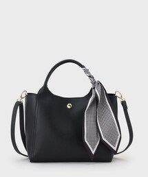 OPAQUE.CLIP | 【2WAY】千鳥柄スカーフ付き合皮ミドルトートバッグ(トートバッグ)