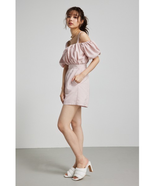 rienda(リエンダ)の「バルーンデザインミニロンパース(サロペット/オーバーオール・レディース・ライトピンク/ブラック/ホワイト・SMALL/MEDIUM)」の4枚目の写真