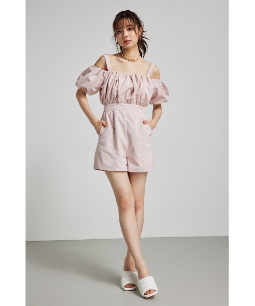 rienda(リエンダ)の「バルーンデザインミニロンパース(サロペット/オーバーオール・レディース・ライトピンク/ブラック/ホワイト・SMALL/MEDIUM)」の5枚目の写真