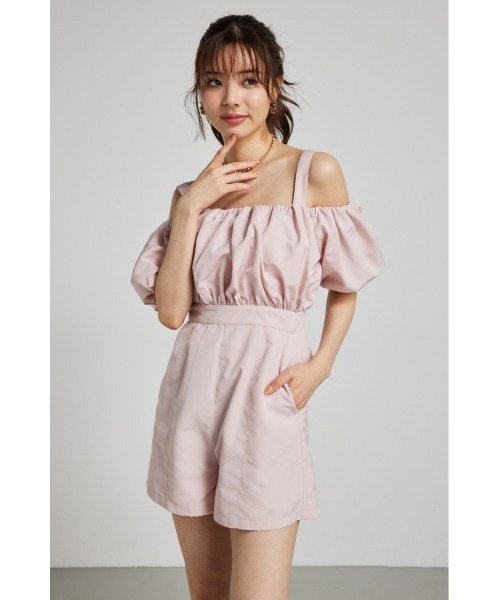 rienda(リエンダ)の「バルーンデザインミニロンパース(サロペット/オーバーオール・レディース・ライトピンク/ブラック/ホワイト・SMALL/MEDIUM)」の6枚目の写真
