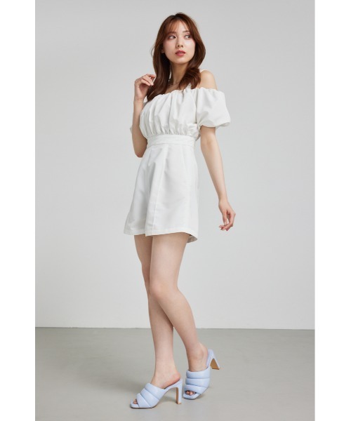 rienda(リエンダ)の「バルーンデザインミニロンパース(サロペット/オーバーオール・レディース・ライトピンク/ブラック/ホワイト・SMALL/MEDIUM)」の9枚目の写真