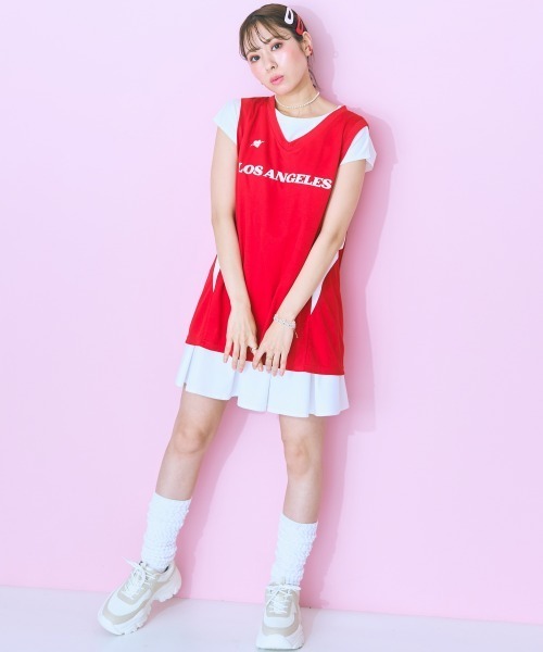 marun（マルン）の「＜大きいサイズ＞ チームユニフォーム風タンクトップ marun（タンクトップ・レディース・レッド・5L/4L/3L/LL/L）」の13枚目の写真