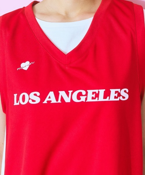 marun（マルン）の「＜大きいサイズ＞ チームユニフォーム風タンクトップ marun（タンクトップ・レディース・レッド・5L/4L/3L/LL/L）」の17枚目の写真