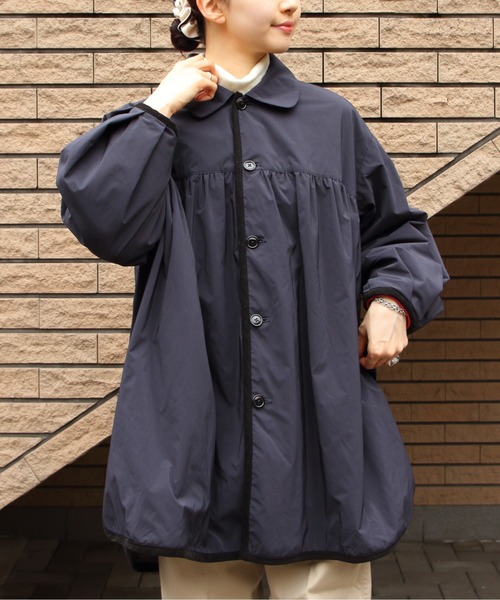 ORCIVAL（オーシバル）の「ORCIVAL/オーシバル　ギャザーコート　GATHERED COAT　OR-A0577 KTM（その他アウター・レディース・ダークネイビー/ベージュ・2）」の6枚目の写真