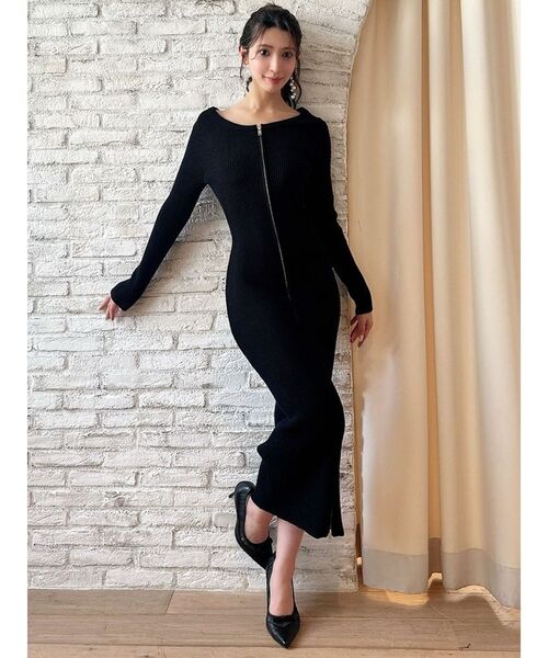 RESEXXY（リゼクシー）の「フロントジップニットワンピース