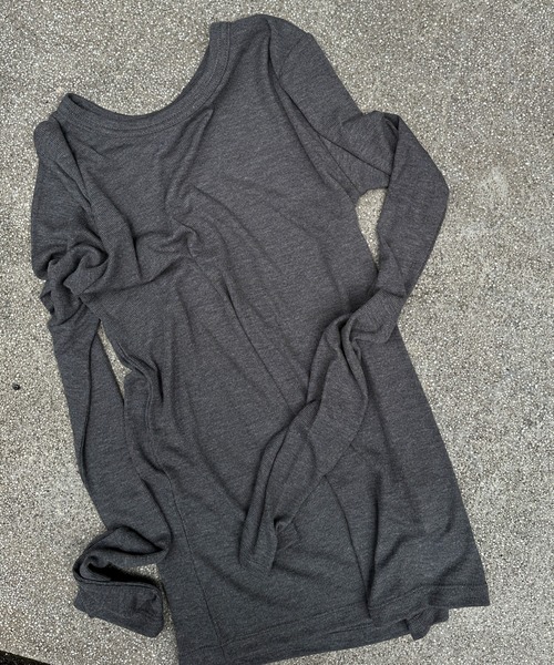 feepur（フェピュール）の「シアーリブタンクセットロンTee（Tシャツ/カットソー・レディース・ブラック/オフホワイト/チャコールグレー・MEDIUM）」の7枚目の写真