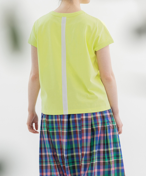 nop de nod(ノップドゥノッド)の「UV cut &cool バックラインフレンチスリーブTシャツ(Tシャツ/カットソー・レディース・ブラック/ダークグレー/スミクロ/グレー/オフホワイト/ブラック系/ミント/ダークブルー/ホワイト/ライトイエロー/ライトブルー/ネイビー・M)」の12枚目の写真