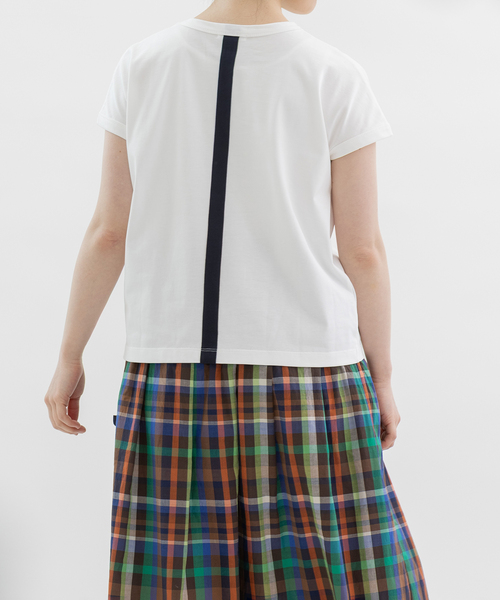 nop de nod(ノップドゥノッド)の「UV cut &cool バックラインフレンチスリーブTシャツ(Tシャツ/カットソー・レディース・ブラック/ダークグレー/スミクロ/グレー/オフホワイト/ブラック系/ミント/ダークブルー/ホワイト/ライトイエロー/ライトブルー/ネイビー・M)」の1枚目の写真