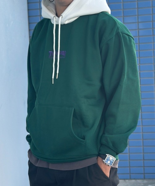 【THRASHER/スラッシャー】 ロゴ刺繍 裏起毛プルオーバースウェットパーカー（パーカー）｜THRASHER（スラッシャー）