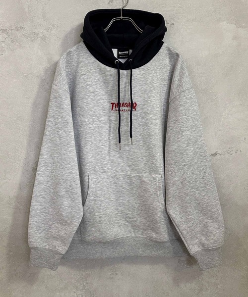 【THRASHER/スラッシャー】 ロゴ刺繍 裏起毛プルオーバースウェットパーカー（パーカー）｜THRASHER（スラッシャー）