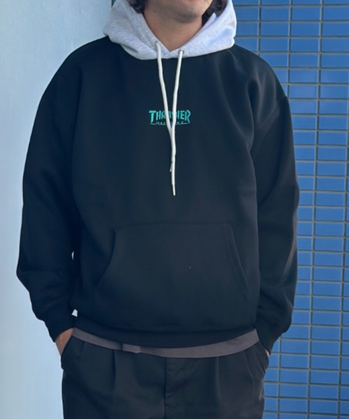 【THRASHER/スラッシャー】 ロゴ刺繍 裏起毛プルオーバースウェットパーカー（パーカー）｜THRASHER（スラッシャー）