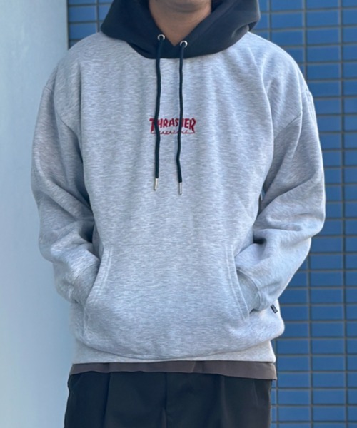 【THRASHER/スラッシャー】 ロゴ刺繍 裏起毛プルオーバースウェットパーカー（パーカー）｜THRASHER（スラッシャー）