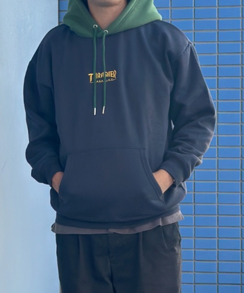 【THRASHER/スラッシャー】 ロゴ刺繍 裏起毛プルオーバースウェットパーカー（パーカー）｜THRASHER（スラッシャー）
