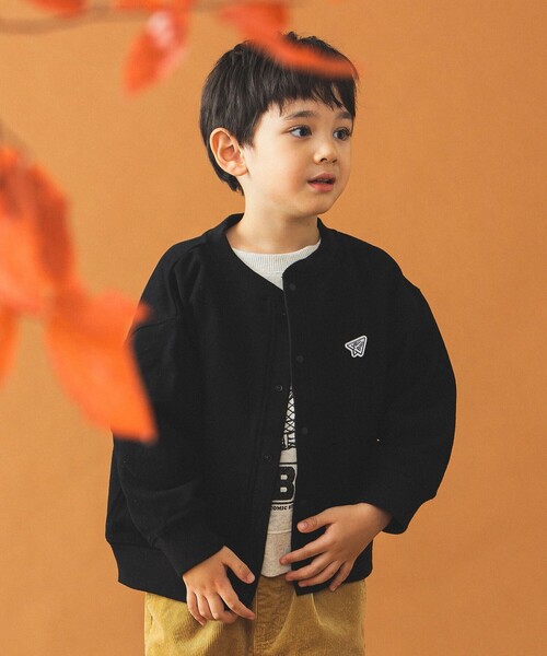 B:MING by BEAMS（ビーミングバイビームス）の「スウェット カーディガン 2024FW（100～140cm）（カーディガン/ボレロ・キッズ・グリーン/ブラック・140/130/120/100/110）」の4枚目の写真