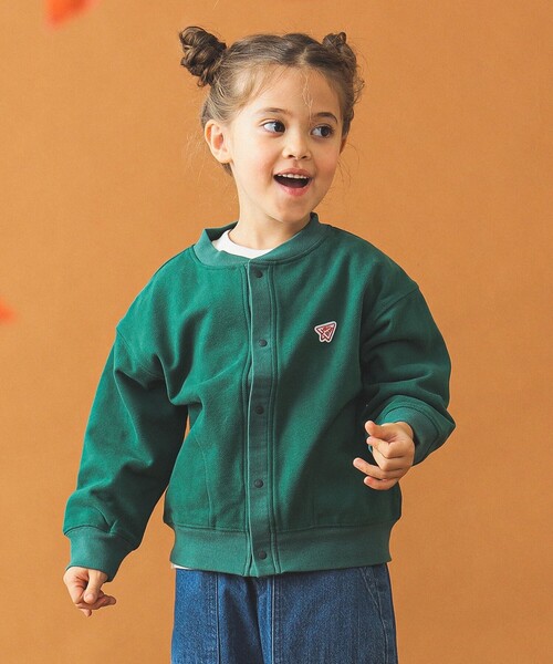 B:MING by BEAMS（ビーミングバイビームス）の「スウェット カーディガン 2024FW（100～140cm）（カーディガン/ボレロ・キッズ・グリーン/ブラック・140/130/120/100/110）」の5枚目の写真