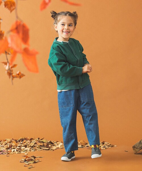 B:MING by BEAMS（ビーミングバイビームス）の「スウェット カーディガン 2024FW（100～140cm）（カーディガン/ボレロ・キッズ・グリーン/ブラック・140/130/120/100/110）」の8枚目の写真