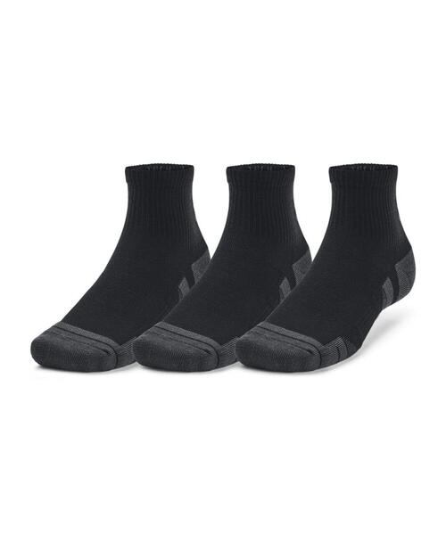 UNDER ARMOUR(アンダーアーマー)の「UAパフォーマンステック クオーター ソックス (3足セット)(トレーニング/メンズ/レディース)(ソックス/靴下・レディース・ブラック・M/L)」の1枚目の写真
