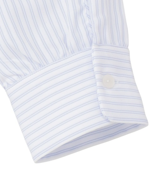 TOKYO SHIRTS(トウキョウシャツ)の「COFREX スタンドたたみフリル 長袖レディースフリルシャツ(シャツ/ブラウス・レディース・ブルー・L/M/LL/S)」の4枚目の写真