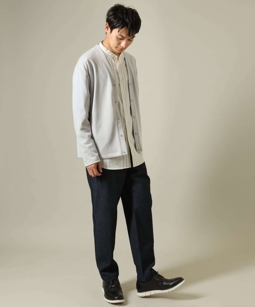 a.v.v（アーヴェヴェ）の「【累計8000枚販売】ソフトダンボールなめらかカーディガン（カーディガン/ボレロ・メンズ・ブルー/ライトグレー/ブラック・46/50/48）」の9枚目の写真