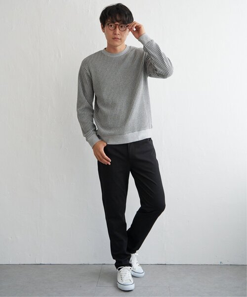 ikka（イッカ）の「ビッグワッフルクルーネックプルオーバー（スウェット・メンズ・ネイビー/グレー/ベージュ/オリーブ/ブラック・XL/L/M/S）」の6枚目の写真