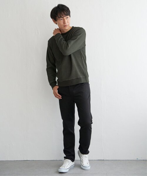 ikka（イッカ）の「ビッグワッフルクルーネックプルオーバー（スウェット・メンズ・ネイビー/グレー/ベージュ/オリーブ/ブラック・XL/L/M/S）」の9枚目の写真