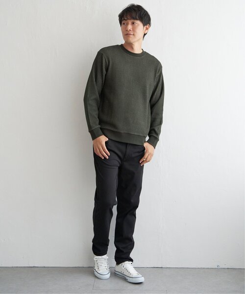 ikka（イッカ）の「ビッグワッフルクルーネックプルオーバー（スウェット・メンズ・ネイビー/グレー/ベージュ/オリーブ/ブラック・XL/L/M/S）」の10枚目の写真