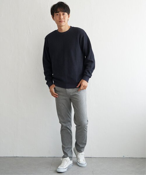 ikka（イッカ）の「ビッグワッフルクルーネックプルオーバー（スウェット・メンズ・ネイビー/グレー/ベージュ/オリーブ/ブラック・XL/L/M/S）」の11枚目の写真