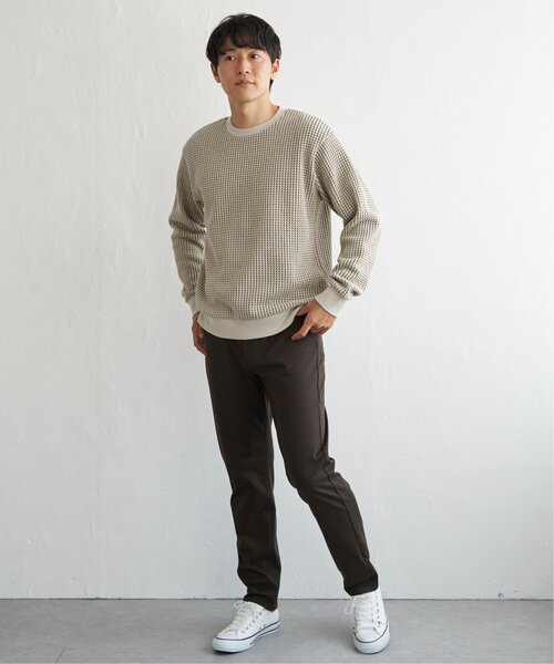 ikka（イッカ）の「ビッグワッフルクルーネックプルオーバー（スウェット・メンズ・ネイビー/グレー/ベージュ/オリーブ/ブラック・XL/L/M/S）」の13枚目の写真