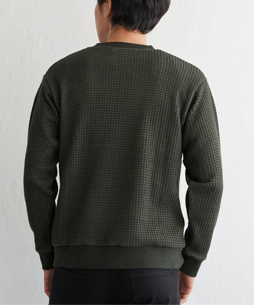 ikka（イッカ）の「ビッグワッフルクルーネックプルオーバー（スウェット・メンズ・ネイビー/グレー/ベージュ/オリーブ/ブラック・XL/L/M/S）」の16枚目の写真