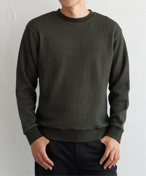 ikka（イッカ）の「ビッグワッフルクルーネックプルオーバー（スウェット・メンズ・ネイビー/グレー/ベージュ/オリーブ/ブラック・XL/L/M/S）」の17枚目の写真